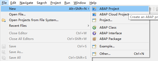 11.HANA Studio新建ABAP Project